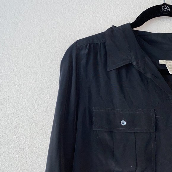 ❤️SOLD❤️J. Crew Blythe 100% Silk Blouse Button Dow - Picture 7 of 8